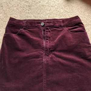Large burgundy corduroy skirt